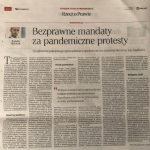 Mandaty za pandemiczne protesty nadal bezprawne